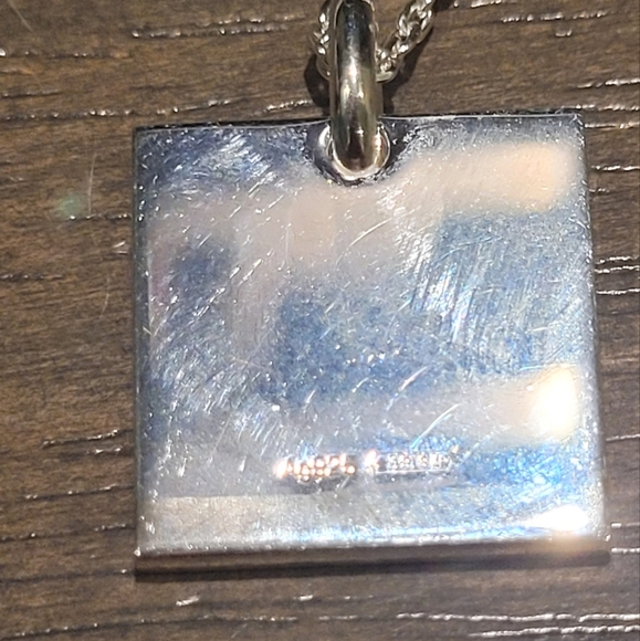 Gucci Sterling Silver Plaque Charm Necklace - Picture 2 of 2